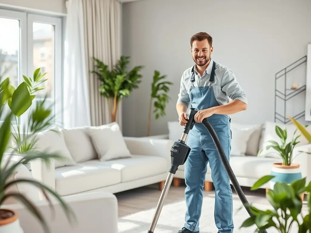 An image showing SouthEco technicians setting up air scrubbing equipment with HEPA filters in a home to remove airborne particles and improve air quality.